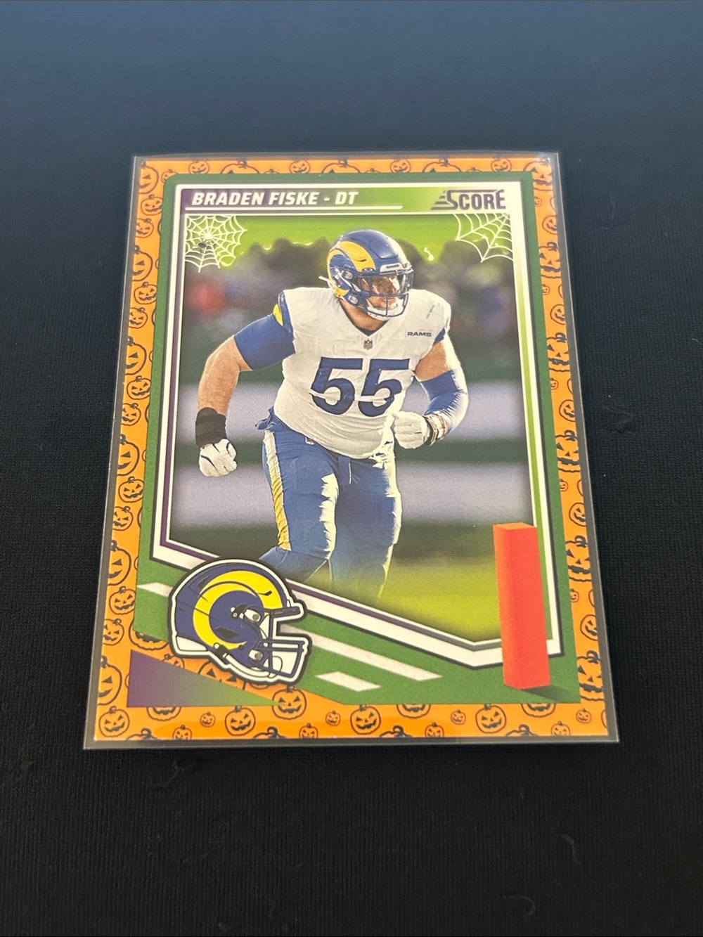 Braden Fiske LA Rams Football Trading Card โ Orange Green Accent